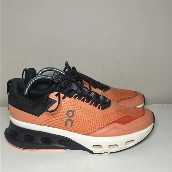 On Running Cloudnova x canyon salmon Coral and Black Athletic Shoes - Picture 1 of 9